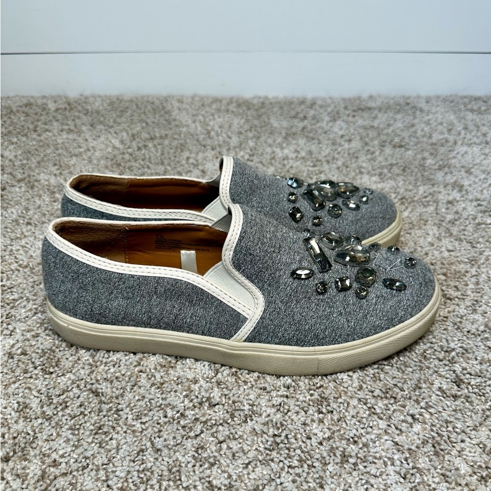 Mossimo Embellished Gray Slip-On Women's Sneakers